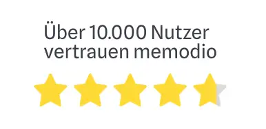 10000 users Logo I Die App gegen Vergesslichkeit I Memodio und Demenz